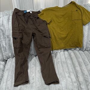 Old Navy Boys Brown Cargo Pants - Dark Brown